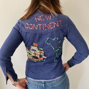 Vintage Beaded Denim Shirt/Jacket